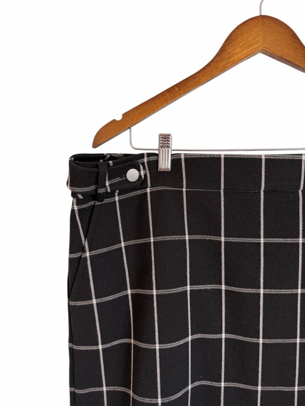 Loft Black & White Plaid Mini Skirt Office Corporate Lined Women’s Sz 16 NWT - Picture 6 of 11